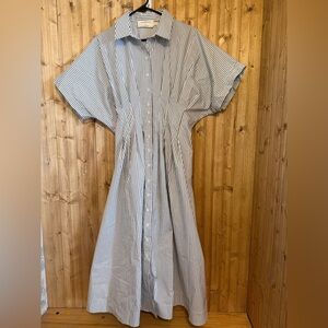 Anthropologie Black and White Striped Long Sleeve Dress